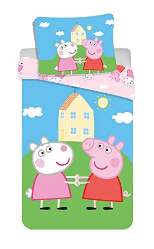 Jerry Fabrics 8500 Biancheria da letto Peppa Pig, 100 x 135 cm + 40 x 60 cm
