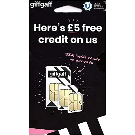 Giffgaff, tris di SIM card, chiamate, messaggi e connessione dati illimitata, si adatta a tutti i dispositivi. Si adatta a tutti i modelli.