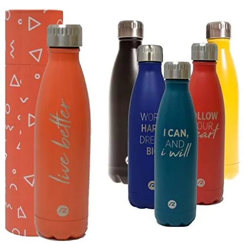 Sternitz Bottiglia per Acqua Acciaio Inossidabile Senza BPA - 24 Ore Freddo & 12 Caldo - 500 ml. (Coral)