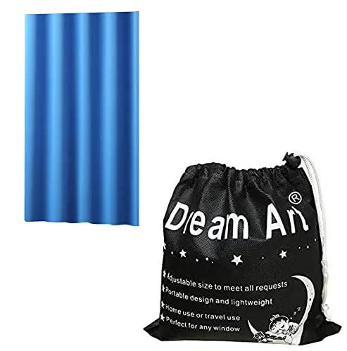 Dream Art, tenda oscurate portatile, tenda con ventose per uso a casa o in viaggio Blue