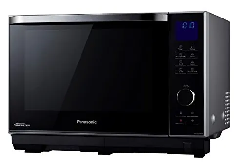 Panasonic NN-DS596MEPG Forno a Microonde Combinato, Tecnologia Inverter, 27 Litri, 1000 W, Modalità Vapore, Grill e Forno, Funzione Turbo Sbrinamento, Cottura Automatica, Argento