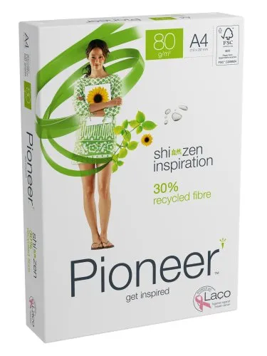 Pioneer Shi Zen - Risma di carta in formato A4, 210 mm x 297 mm, 80 g/mq, FSC (30% riciclata & 70% priva di lignina), 500 fogli