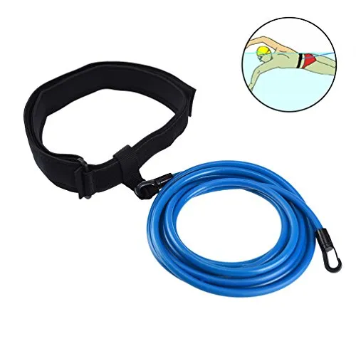 RUNACC Cintura da Nuoto Piscina Regolabile Cintura da Allenamento Cintura di Resistenza Nuoto Elastico da Nuoto Cintura da Allenamento Corda Allenamento Elastica con Fitness, Allenamento, Sport