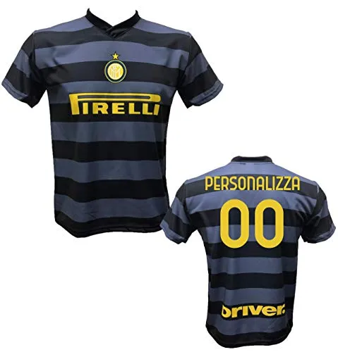 Terza Maglia Inter Third Calcio personalizzabile replica autorizzata 2020-2021 Taglie da bambino e adulto. Personalizza con Il Tuo nome o il nome del tuo giocatore preferito. (S (ADULTO))