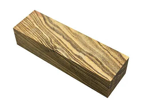 Selezione di legno da tornitura, per manici di coltelli, maniglie, progetti di lavorazione del legno,(127 mm x 30 mm x 20 mm, legno a righe tigrato)