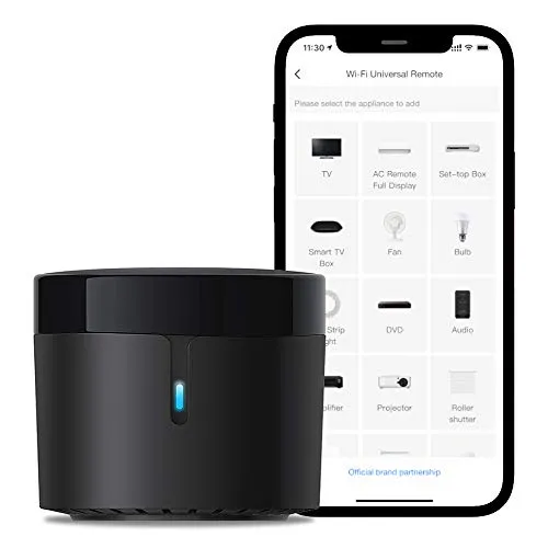 Broadlink - RM4 Mini - Telecomando universale IR audio/video, hub remoto WiFi per la casa intelligente, compatibile con Alexa