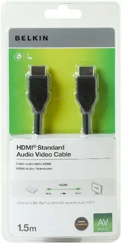 Belkin F3Y017cp1.5MBLK Cavo Audio Video Digitale HDMI Standard, M/M, Lunghezza 1.5 m, Nero