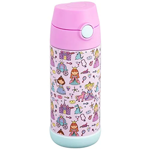 Snug - Borraccia termica per bambini, con cannuccia 350ml Principessa