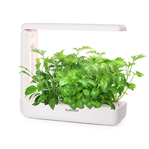 KLARSTEIN GrowIt Cuisine Smart Indoor Garden Edition - Giardino Idroponico, 12 Piante, Set da 18 Elementi, Serbatoio Acqua 2 Litri, 25 Watt, Illuminazione a LED, Bianco