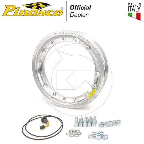 Pinasco Cerchio TUBELESS 3.50.10 in Alluminio Lucido SCOMPONIBILE Piaggio Vespa PX 125 150 200 Art. 25472000