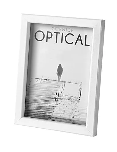Lupia Cornice portafoto in Legno da Parete Optical 35x50 cm/Bianco