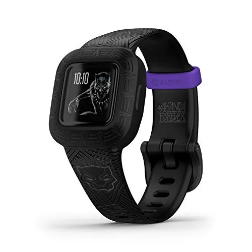 Garmin Vivofit Jr.3 Black Panther - Activity Tracker per Bambini, Cinturino Regolabile, Nero, 4 Anni in su