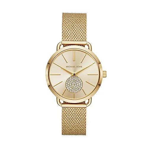 Michael Kors Portia con cinturino in acciaio inossidabile tono oro per donna MK3844