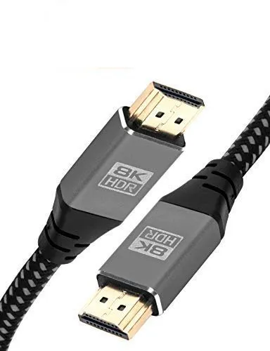 Cavo HDMI IBRA 2.1 Cavo 8K Ultra High Speed 48Gbps | Supporta 8K@60HZ, 4K@120HZ, 4320p, compatibile con Fire TV, supporto 3D, funzione Ethernet, 8K UHD, 3D-Xbox PlayStation PS3 PS4 PC - 1,5M