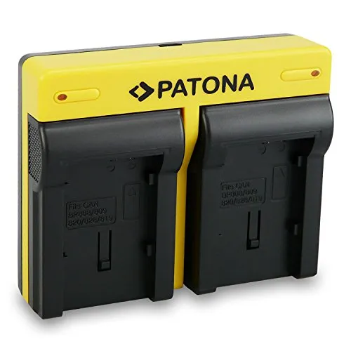 PATONA Dual Caricabatterie compatibile con Canon BP-808, BP-820, BP-827, BP-828 Batteria