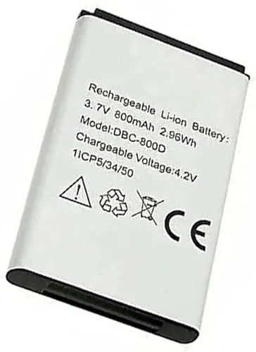 Backupower - Batteria di ricambio compatibile con Doro DBC-800A, DBC-800B, DBC-800D, DBP-800B, XYP1110007704, 3,7 V, 800 mAh, 2,96 Wh