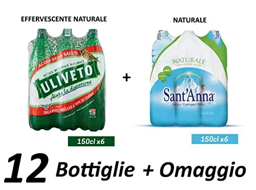 Acqua Uliveto 1,5 L più Acqua Sant'Anna naturale 1,5 L (Promozione Sales & Service)