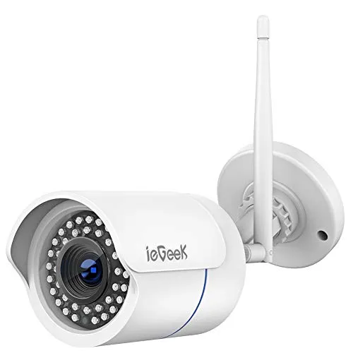 ieGeek Telecamera WiFi Esterno IP Camera di Sorveglianza 1080P FHD Videocamera di Sicurezza con Rilevamento del Movimento, Visione Notturna fino a 25m, Vista a Distanza via cellulare, ONVIF/RTSP