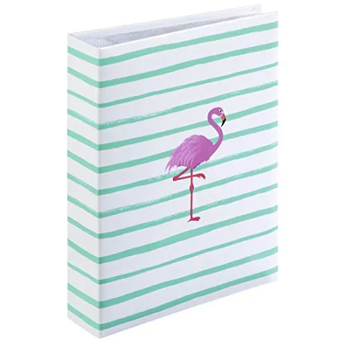 Hama - Album Foto Memo Flamingo Stripes, 200 foto formato 10 x 15, Nero