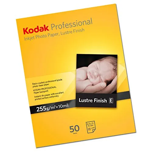 KODAK Professional Lustre A4, 50 fogli, formato A4, 21 cm x 29,7 cm, peso 255g/mq, carta inkjet fotografica, inkjet photo paper