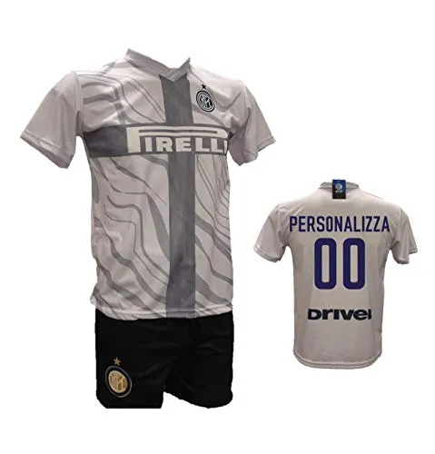 Completo Terza Maglia Calcio Inter Personalizzabile e Pantaloncino Replica autorizzata 2018-2019 Taglie Bambino e Adulto.Personalizza con Tuo Nome o Tuo Giocatore Preferito (8 Anni)