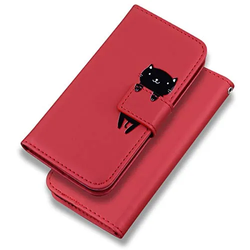 ONETHEFUL Custodia Portafoglio per Xiaomi 11T 5G / Xiaomi 11T Pro 5G Cover protettiva Libro Case Flip Covers per Xiaomi 11T 5G / Xiaomi 11T Pro 5G (6.67") Phone Custodie in Finta Pelle con Stand Rosso