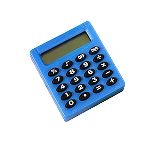 PXNH Mini tasca portatile a 8 cifre calcolatrice elettronica Materiale scolastico per studenti Calcolatrice per batterie Carry Extras 5 * 4.5cm Blu