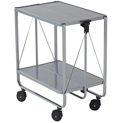 Leifheit 74291 Carrello Portavivande, Ripiegabile, Grigio (Argento), 98 x 70.5 x 12.5 cm