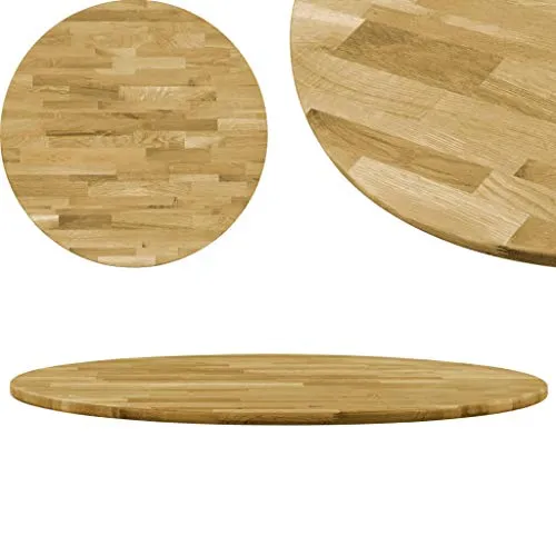 vidaXL Piano del Tavolo Legno Massello di Rovere Circolare 23mm 500mm Ripiano