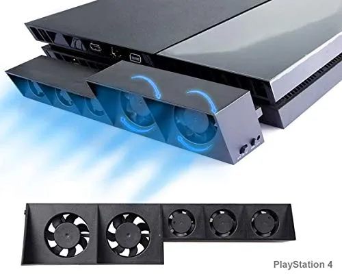PS4 Ventola di raffreddamento, USB External 5 Turbo Cooling Fan Cooler con sensore di temperatura automatico per Console di gioco PlayStation 4