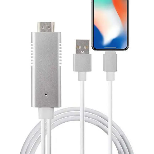 Telefono a HDMI Cavo Adattatore,Ozvavzk Phone Cavo adattatore a HDMI Adattatore AV Digitale 1080P 2 Metri Supporta per Phone XS Pad Pod TV Proiettore Monitor