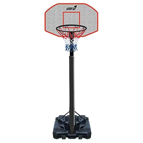 Sport1 Strike piantana Basket regolamentare trasportabile. Canestro Basket Regolabile per Esterni. Giochi da Giardino per Bambini. Altezza Regolabile Anello 200-305cm. Canestro da 45cm di Diametro.