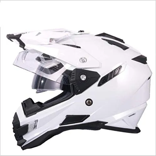 Casco Motocross Enduro Dual Sport Touring/Adventure Casco Moto Moto Integrato Modulare Flip Up Full Face Casco Moto DOT ECE Certificazione Double Mirror (M,L,XL,XXL)