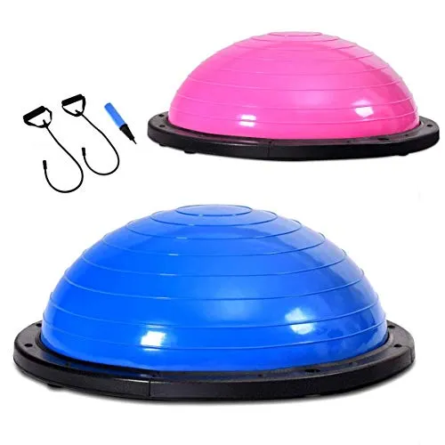 COSTWAY Balance Trainer Ball | Palla di Equilibrio ø 60cm | Palla per Esercizio Yoga con Pompa | Bilanciamento del Corpo Fino a 200 kg (Blu)