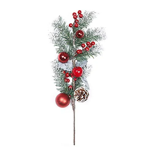 GRANDLIN - Set di 5 rami di bacche artificiali di frutta, agrifoglio di Natale, per composizioni floreali, festival, vacanze e decorazioni per la casa