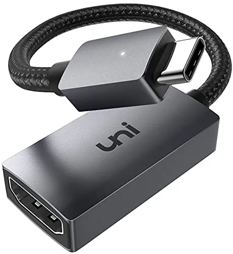Adattatore USB C a HDMI, uni adattatore da USB Tipo C a HDMI (compatibile con Thunderbolt 3)telelavoro, Fino a 4K,compatibile per iPad Pro 2018, Mate 30/P40, MacBook, Galaxy S20/S10 - Grigio