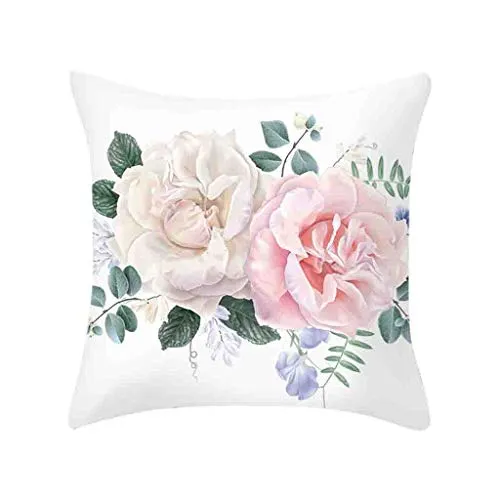 Federe Cuscini VJGOAL Fantasia Colorate Blu Federe Cuscino Letto Shabby Chic Fiori Foglie Cotone 100% Bianche Copricuscini Antiacaro Etnici Lino Grigio Federe Cuscino Divano 45x45 Verde Prime