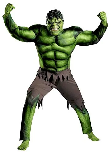 Costume hulk - Bambino - 11-14 anni - Vestito - super eroi - Uomo - verde - Carnevale - caldo - muscoli - altezza - bimbo - 130-140 cm - Idea regalo per natale e compleanno