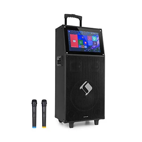 Auna KTV M Karaoke Professionale Completo Portatile per Bambini e Adulti con Microfono Bluetooth Grande, Casse Dj, Touch, WiFi, display 15.4''