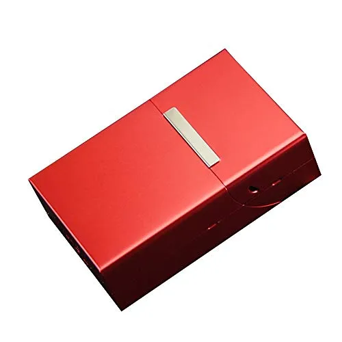 XIAOXIAO Porte-Cigarettes Portasigarette in Lega di Alluminio da Uomo da 20 Pezzi Creativo Magnete Bonding Clamshell Portasigarette in Metallo 92 * 60 * 27mm (Color : Red)