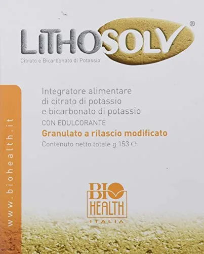 Lithosolv 01019 Granulato di Biohealth Italia - Integratore Alimentare di Citrato di Potassio e Bicarbonato di Potassio Granulato - Barattolo da 30 Misurini