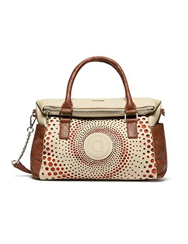 Desigual - Borsa da donna Bols_legacy Loverty, 14 x 24 x 33 cm, Bianco (Bianco (Bianco)), 14x24x33 cm (B x H x T)