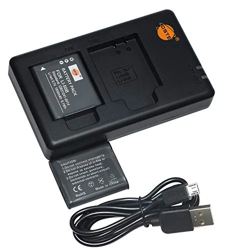 DSTE (2 pezzi) batteria di alimentazione + caricatore micro USB compatibile con Ricoh Pentax D-LI92 e Optio I-10, RZ10, RZ18, WG-1, WG-1 GPS, WG-2, WG-2 GPS, WG-3, WG-3 GPS, WG-4, WG-4 GPS, WG-10, X70