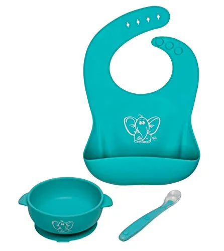 Kibi Bavaglini Silicone Neonato Set 3 Pezzi Raccoglipappa Inodore Lavabile Impermeabile Anallergico Antimacchia Bavaglini Neonato Bavaglino Impermeabile Bavaglino Silicone Pappa Bavaglino Con Tasca