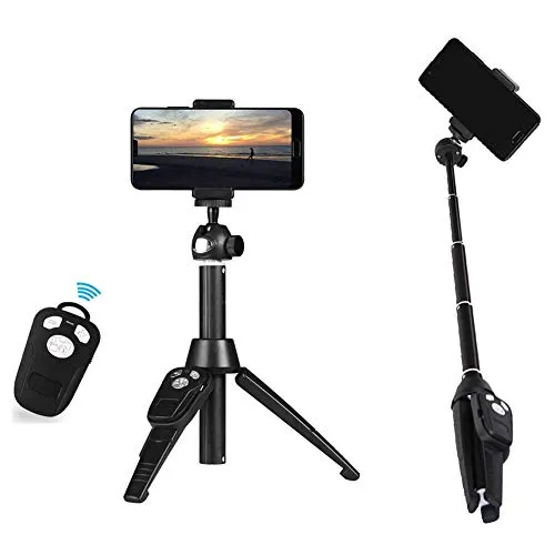 NMD&LR Bluetooth Bastone Selfie Treppiede, Mini all-in-One Bluetooth della Macchina Fotografica Selfie Stick Supporto da Tavolo Adatto per Outdoor Trasmissione in Diretta