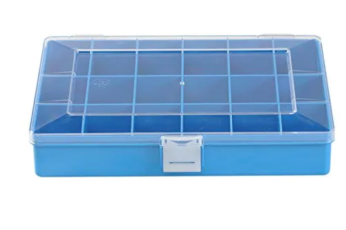 hünersdorff Cassetta a scomparti PS COMPACT, 18 scomparti 170x250x46 mm, colore blu