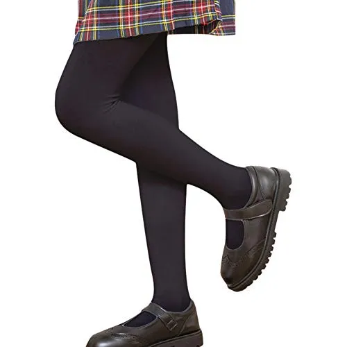LOLANTA Collant termici per ragazze, calzamaglie foderati in pile, Bambina collant spessi per la scuola invernale, Nero, L (9-11 anni)