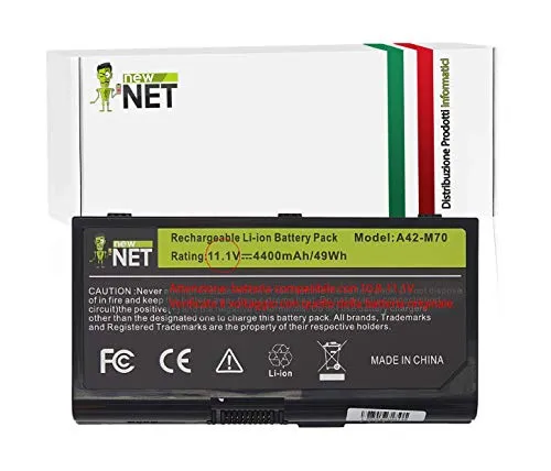 New Net - Batteria A42-M70 Compatibile con Notebook ASUS G71g G71G-A1 G71gx G71G-X1 G71GX-7S008K G71GX-7S022 G71Gx-X2 G71v G71V-7S036C G71V-7T025C G71vg G71VG71V KG71GX-7S023 KG71Gx-A2 [4400mAh]