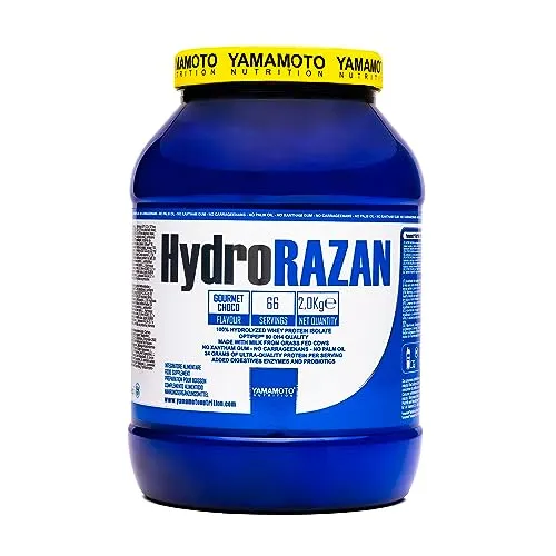 Hydro RAZAN® new formula integratore alimentare a base di proteine del siero del latte idrolizzate Optipep® 90 con aggiunta di probiotici ed enzimi digestivi gusto Cioccolato 2000 g