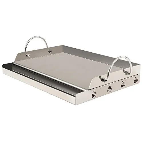 BBQ-Toro, piastra universale per grigliare, in acciaio inox, piastra per barbecue, rettangolare, 64 x 40,5 cm